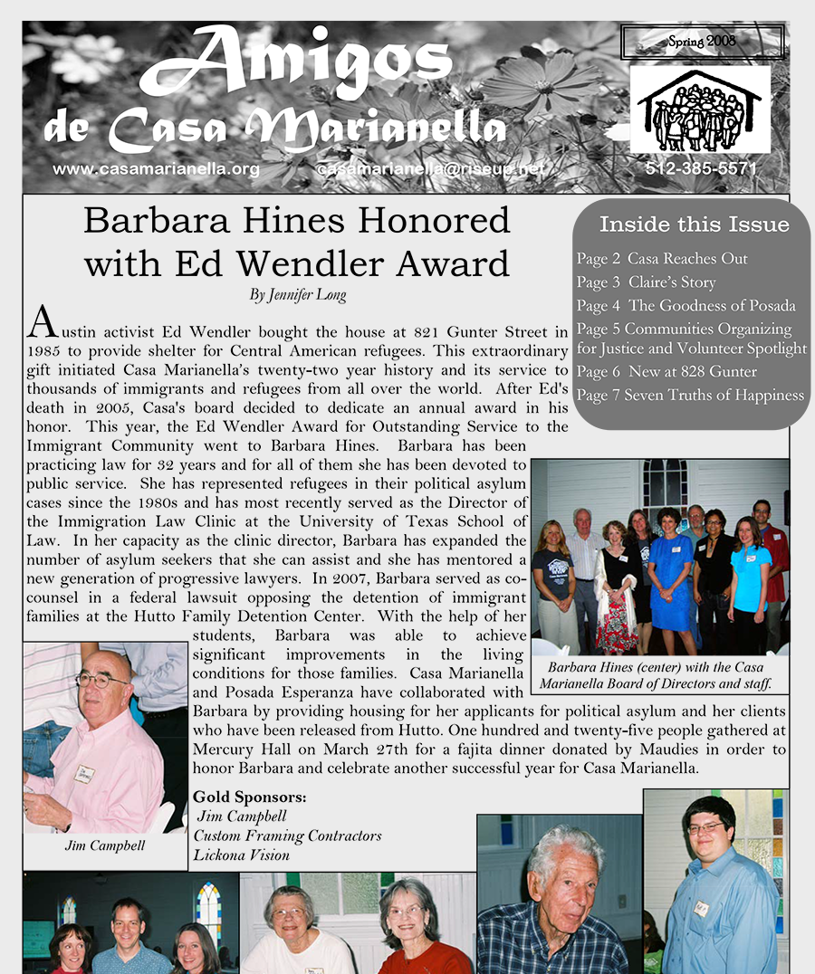 casa marianella 2008 spring annual print newsletter