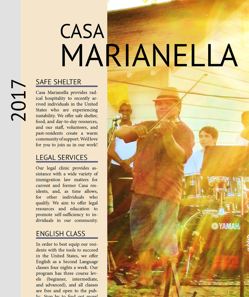 casa marianella 2016 annual print newsletter